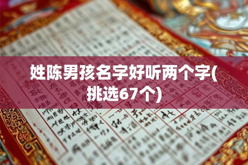 姓陈男孩名字好听两个字(挑选67个)