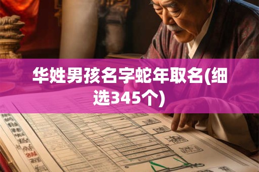 华姓男孩名字蛇年取名(细选345个)