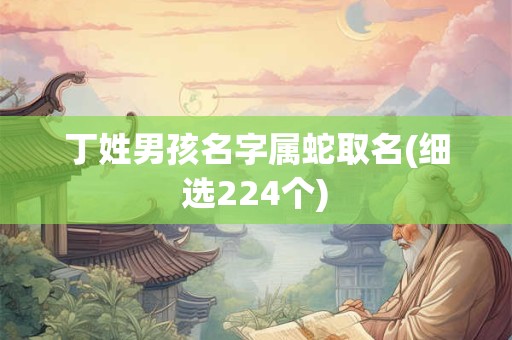 丁姓男孩名字属蛇取名(细选224个)