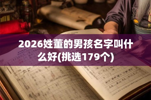 2026姓董的男孩名字叫什么好(挑选179个)