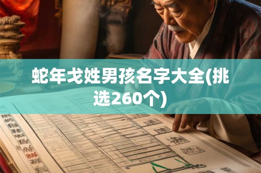 蛇年戈姓男孩名字大全(挑选260个)