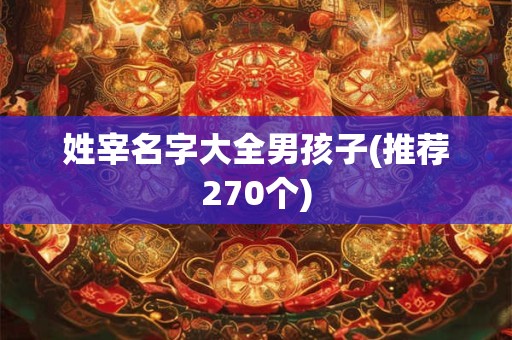 姓宰名字大全男孩子(推荐270个)