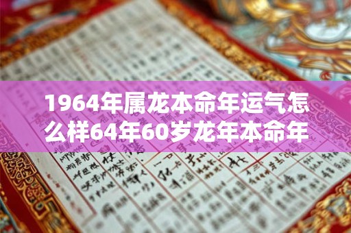 1964年属龙本命年运气怎么样64年60岁龙年本命年财运如何