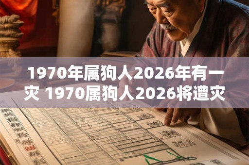 1970年属狗人2026年有一灾 1970属狗人2026将遭灾