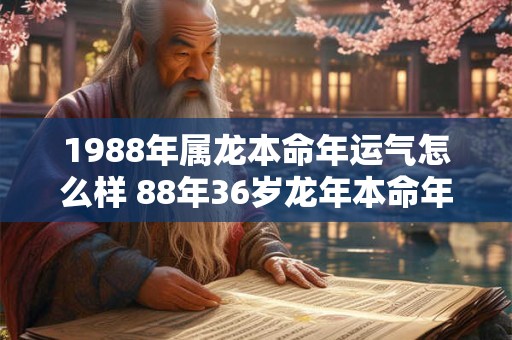 1988年属龙本命年运气怎么样 88年36岁龙年本命年财运如何