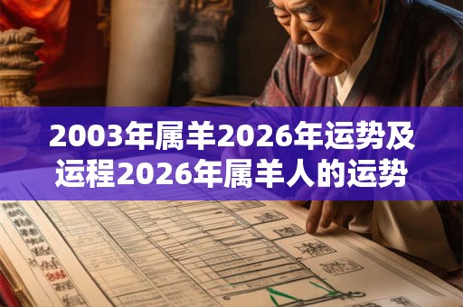 2003年属羊2026年运势及运程2026年属羊人的运势如何