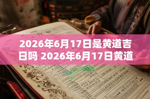 2026年6月17日是黄道吉日吗 2026年6月17日黄道吉日