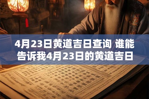 4月23日黄道吉日查询 谁能告诉我4月23日的黄道吉日是哪一天