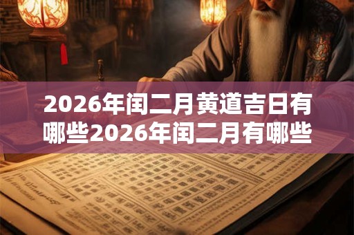 2026年闰二月黄道吉日有哪些2026年闰二月有哪些黄道吉日
