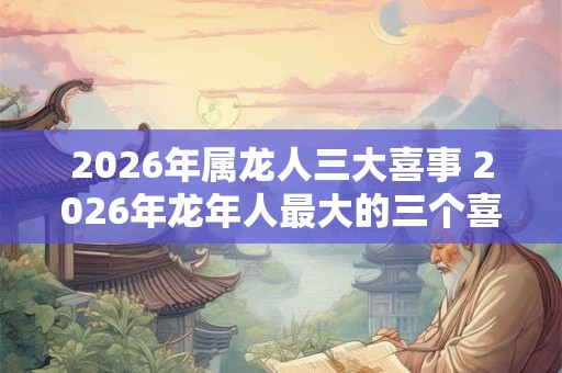 2026年属龙人三大喜事 2026年龙年人最大的三个喜事是什么