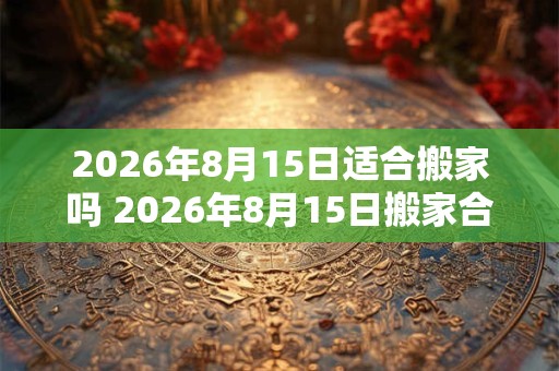 2026年8月15日适合搬家吗 2026年8月15日搬家合适吗