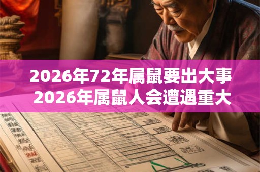 2026年72年属鼠要出大事 2026年属鼠人会遭遇重大事件吗