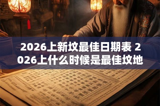 2026上新坟最佳日期表 2026上什么时候是最佳坟地新墓日期