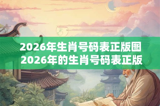 2026年生肖号码表正版图 2026年的生肖号码表正版图是什么