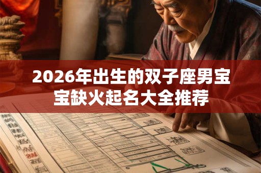 2026年出生的双子座男宝宝缺火起名大全推荐