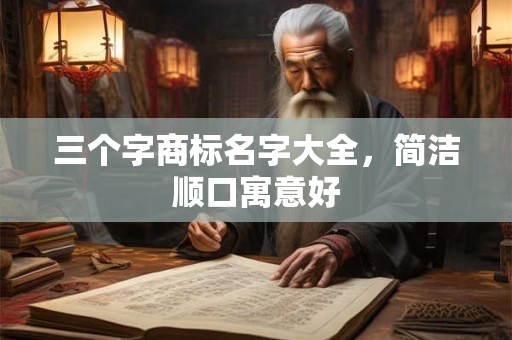 三个字商标名字大全，简洁顺口寓意好