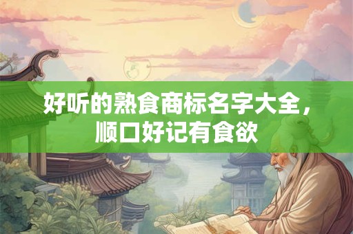 好听的熟食商标名字大全，顺口好记有食欲
