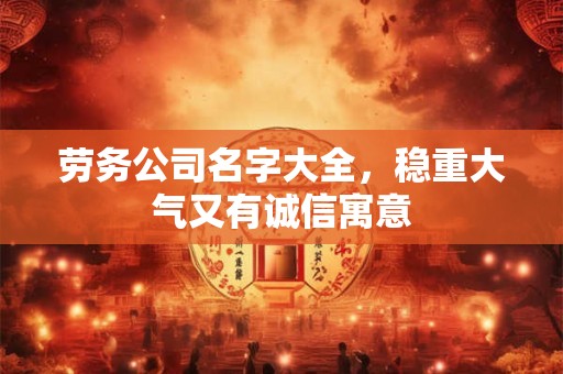 劳务公司名字大全,稳重大气又有诚信寓意 劳务公司名字大全,稳重大气又有诚信寓意
