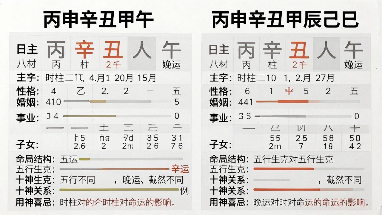 丙申辛丑甲午八字命理 丙申辛丑甲辰己巳八字怎么看