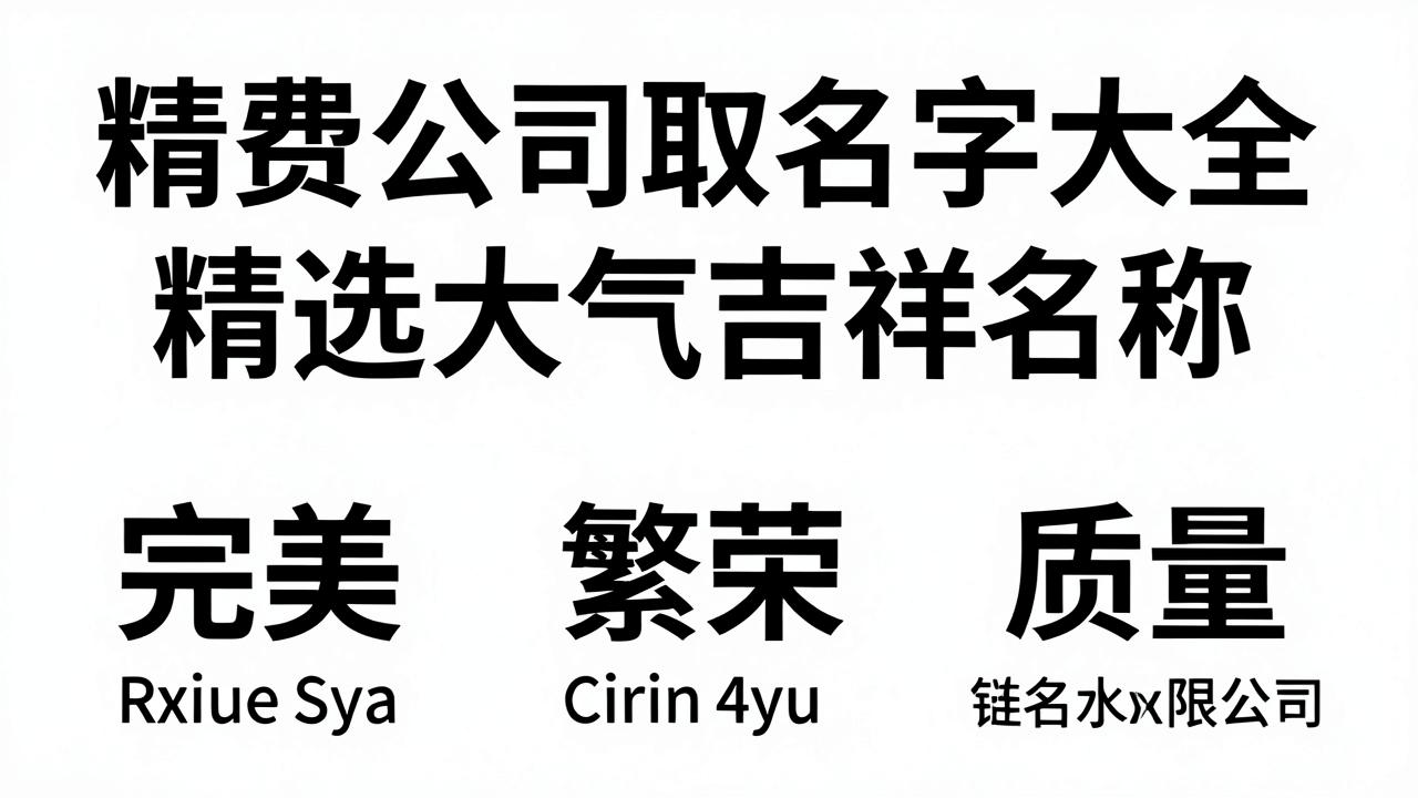 免费公司取名字大全-精选大气吉祥名称