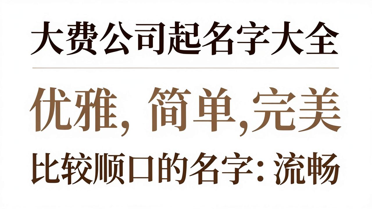 免费公司起名字大全，比较顺口的名字推荐