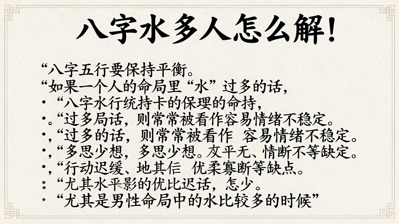 八字水多化解 八字水多的男人怎么化解