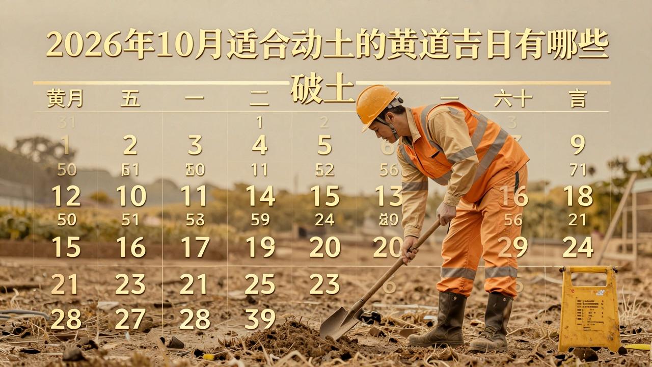 2026年10月适合动土的黄道吉日有哪些