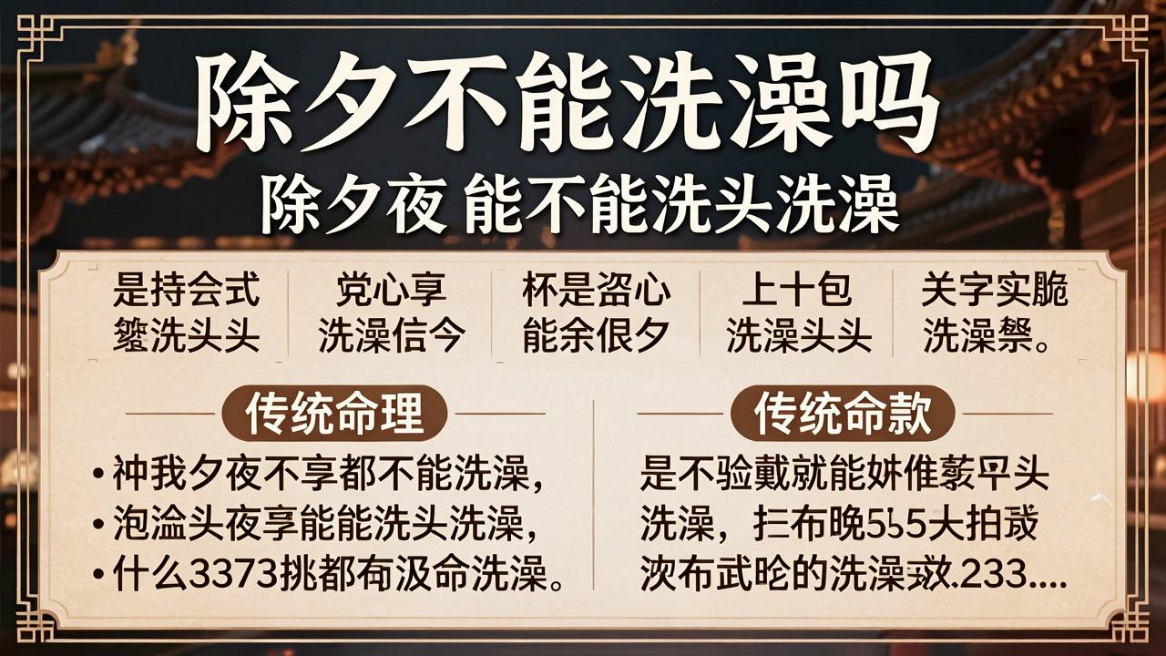 除夕不能洗澡吗 除夕夜能不能洗头洗澡